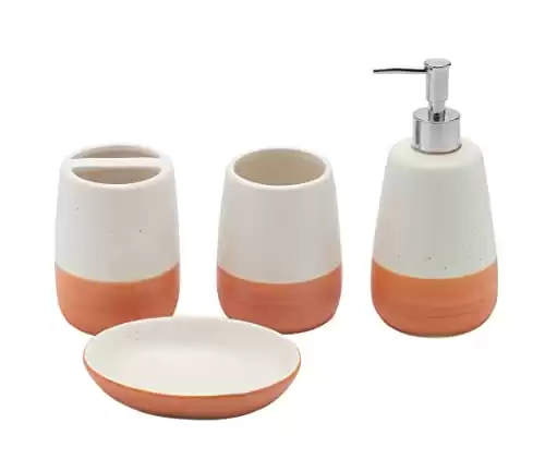 Orange Bathroom Accessory Set