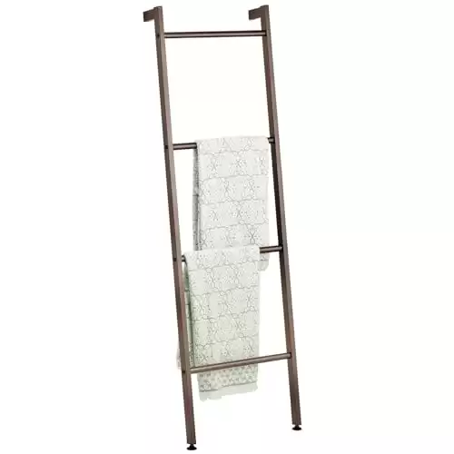 Bronze Metal Leaning Towel Ladder