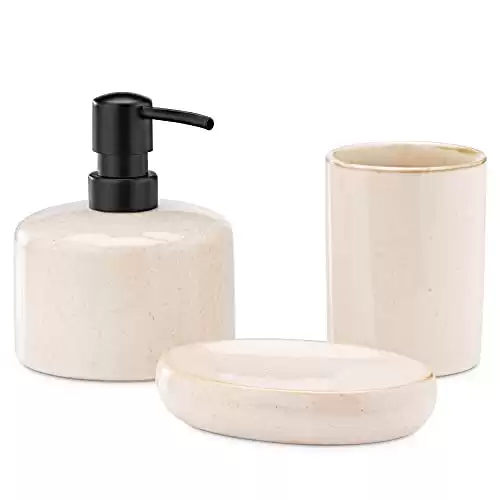 Sand Ceramic Bathroom Accessories Set