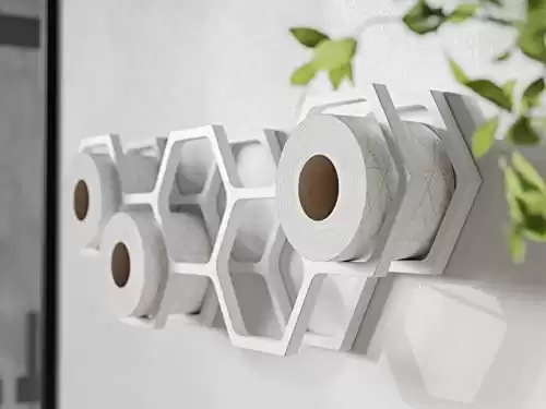 White Honeycomb Toilet Paper Holder