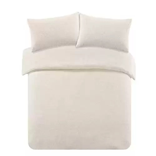 Cream Teddy Fleece Duvet Set