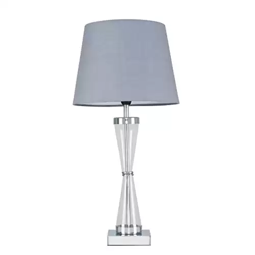 Contemporary Polished Chrome Hourglass Table Lamp