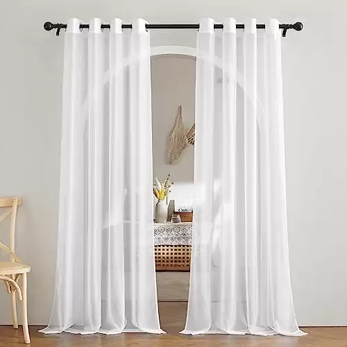 White Sheer Eyelet Curtains