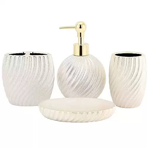 Silver Effect Bathroom Accessory Set