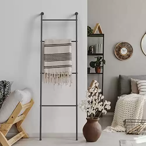 Farmhouse Leaning Metal Towel Ladder