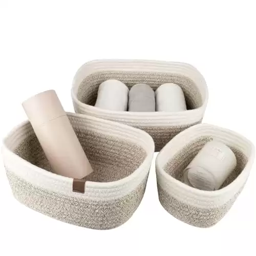 Two Tone Cotton Rope Baskets