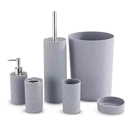 Grey Geo Bathroom & Sink Accessory Set