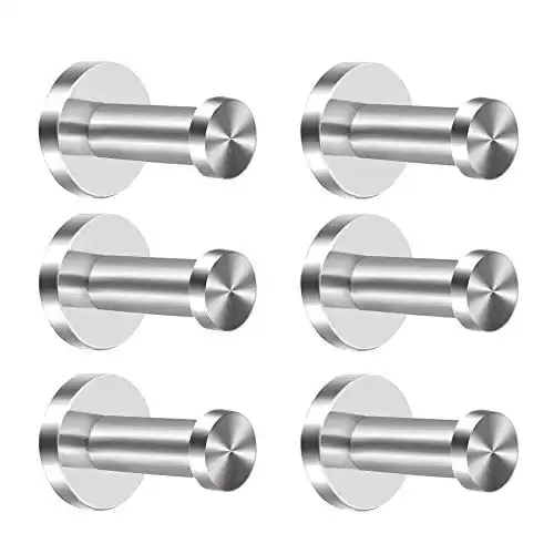 6 Chrome Towel Hooks