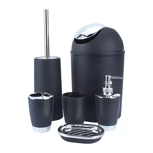 Black 6 Piece Bathroom Set