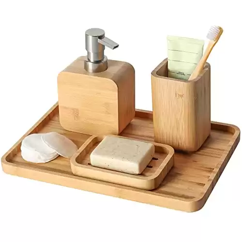 Handmade Bamboo Retro Bathroom Accessory Set