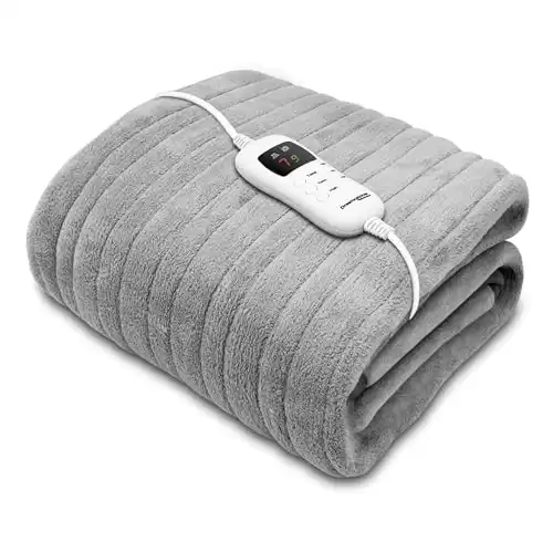 Dreamcatcher Grey Electric Heated Throw Blanket