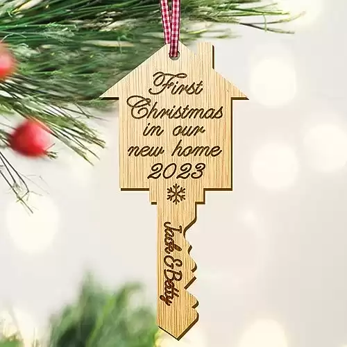 Wooden Christmas Tree Key Ornament