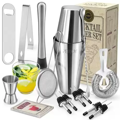 16 Piece Stainless Steel Cocktail Making Set