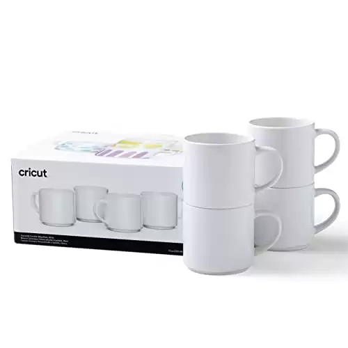 Stackable White Mugs