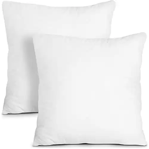 Pack of 2 White Throw Pillows Insert