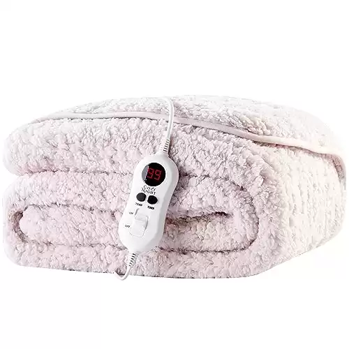 Luxurious Sherpa Heated Throw Blanket