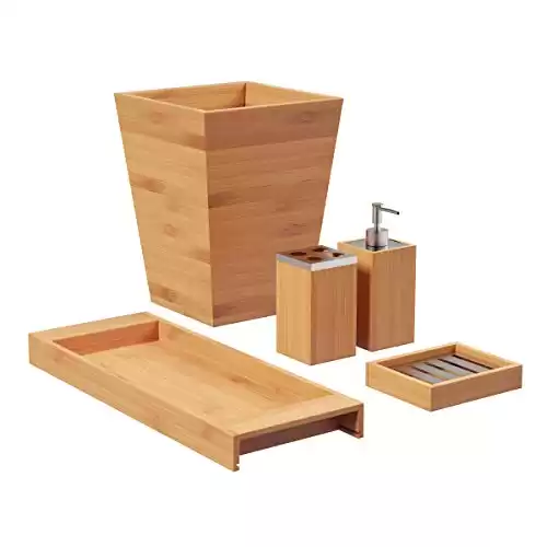 5-Piece Bamboo Vanity Set