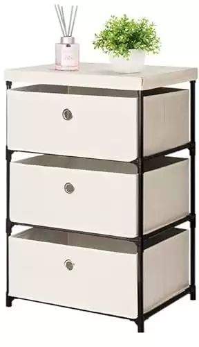 Lightweight Beige Fabric Dresser