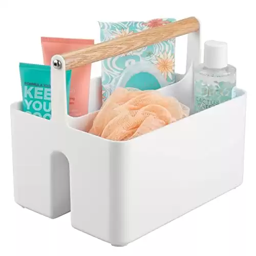 White Portable Bathroom Caddy