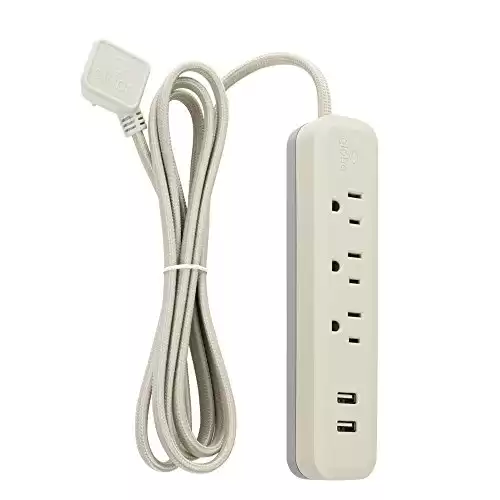 6-ft 3-Outlet USB Surge Protector Power Strip