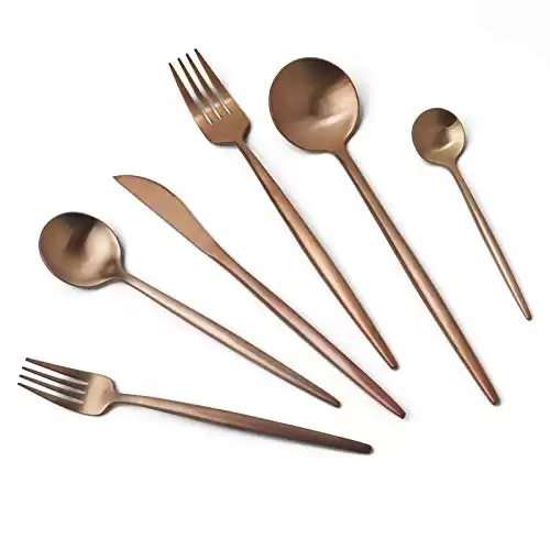 24-Piece Rose Gold Flatware Set