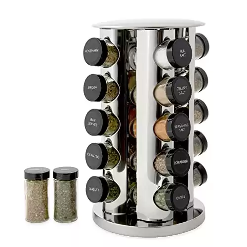 20 Jar Revolving Countertop Rack with Spices