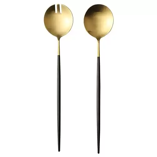 Black & Gold Salad Servers