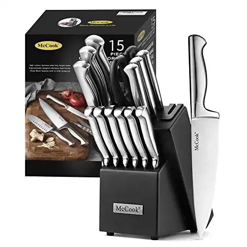 McCook® Stainless Steel Knife Set with Built-in Sharpener