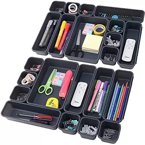 22 Pack Desk Drawer Organizers