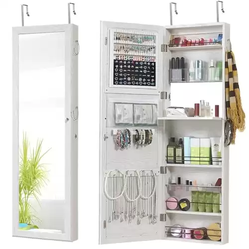 Over the Door Jewellery Cabinet with Mirror