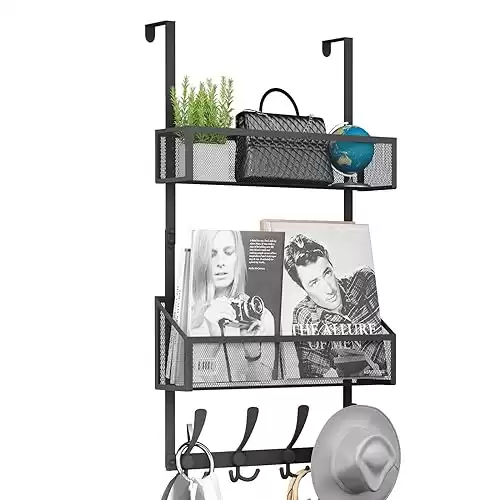 Over The Door Organizer with Coat Rack & Shelves