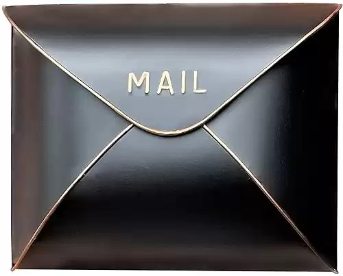 Black and Copper Envelope Wall Mount Mailbox