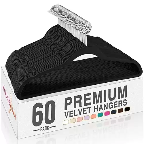 Black Velvet Hangers 60 Pack