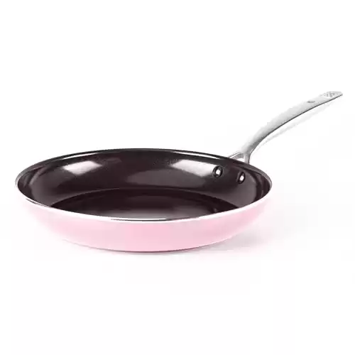 Pink Ceramic Nonstick Frying Pan Skillet