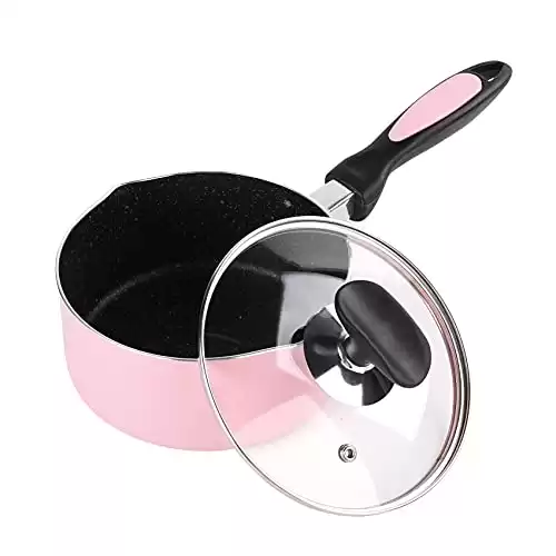 Pink Non Stick Saucepan