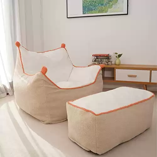 Bean Bag Chair with Foot Stool