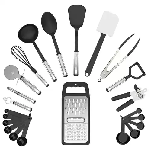 23 Piece Black Utensils Set