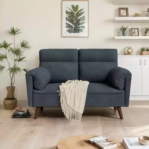 Upholstered Mid-Century Modern Loveseat