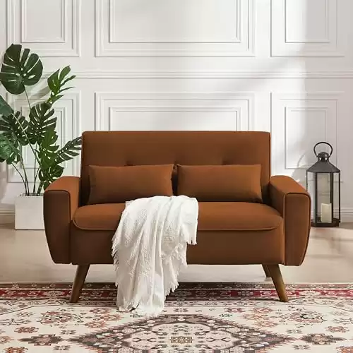 Small Mid-Century Modern Loveseat Sofa