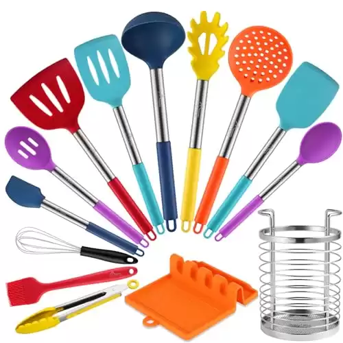 Multicolor Heat Resistant Silicone Utensils