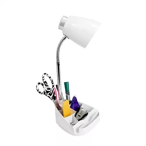 White Organizer Desk Lamp