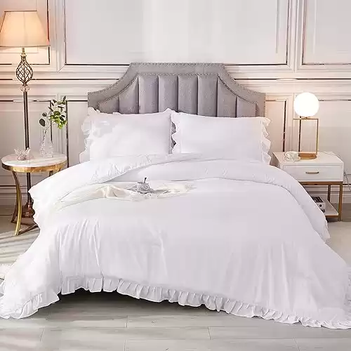 White Shabby Chic Farmhouse Bedding