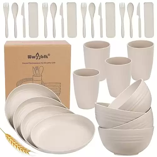 Plastic Plates and Bowls Set