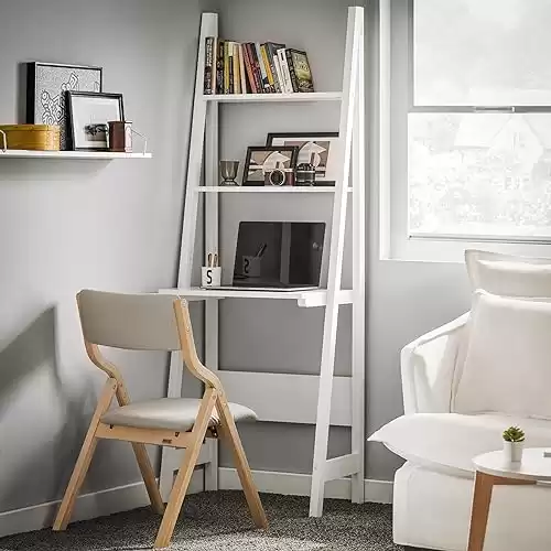 White Ladder Shelf Desk