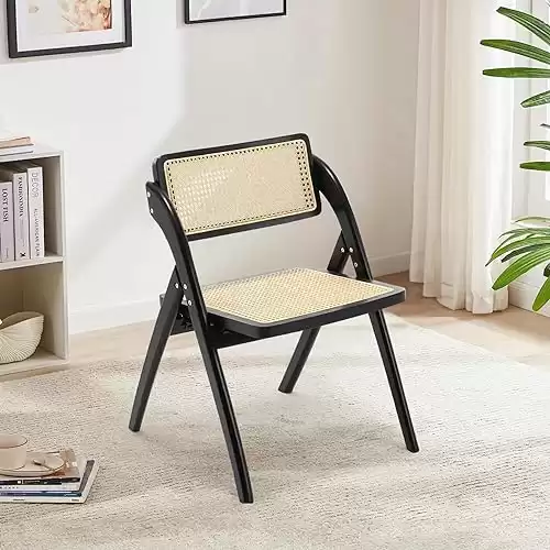 Folding Mid-Century Modern Rattan Chair