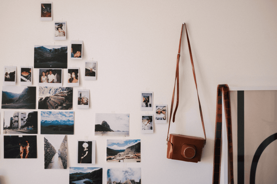 how to stick photos on wall without frame