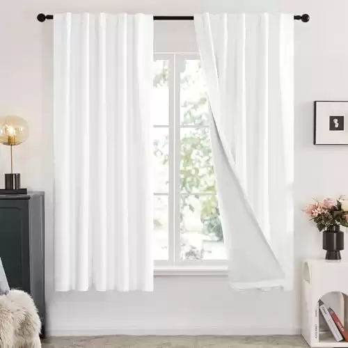 100% Blackout White Curtains