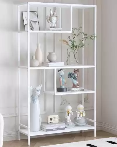 White Metal Bookshelf