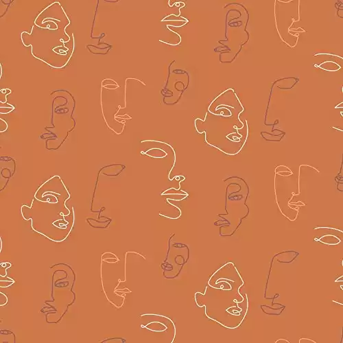 Abstract Faces Printed Wallpaper