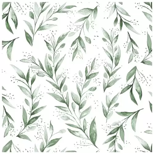 Olive Green Leaf Wallpaper